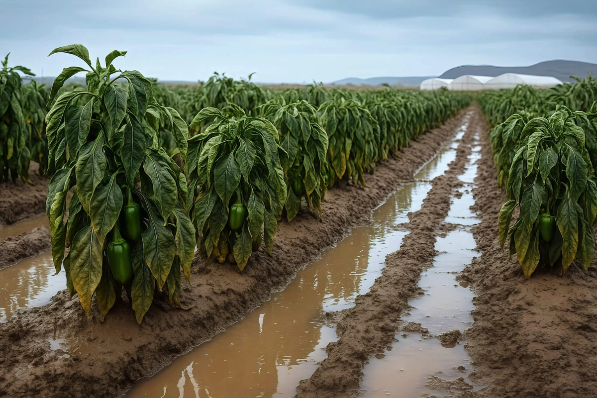 Estrés osmótico en invierno en cultivo agrícola con suelo húmedo