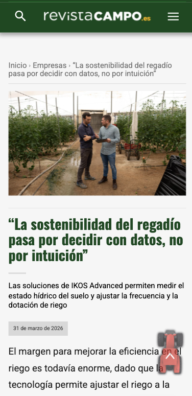 regadío y consumo de agua sostenible ikos advanced