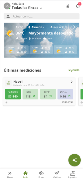 Raindrop nuevo menu