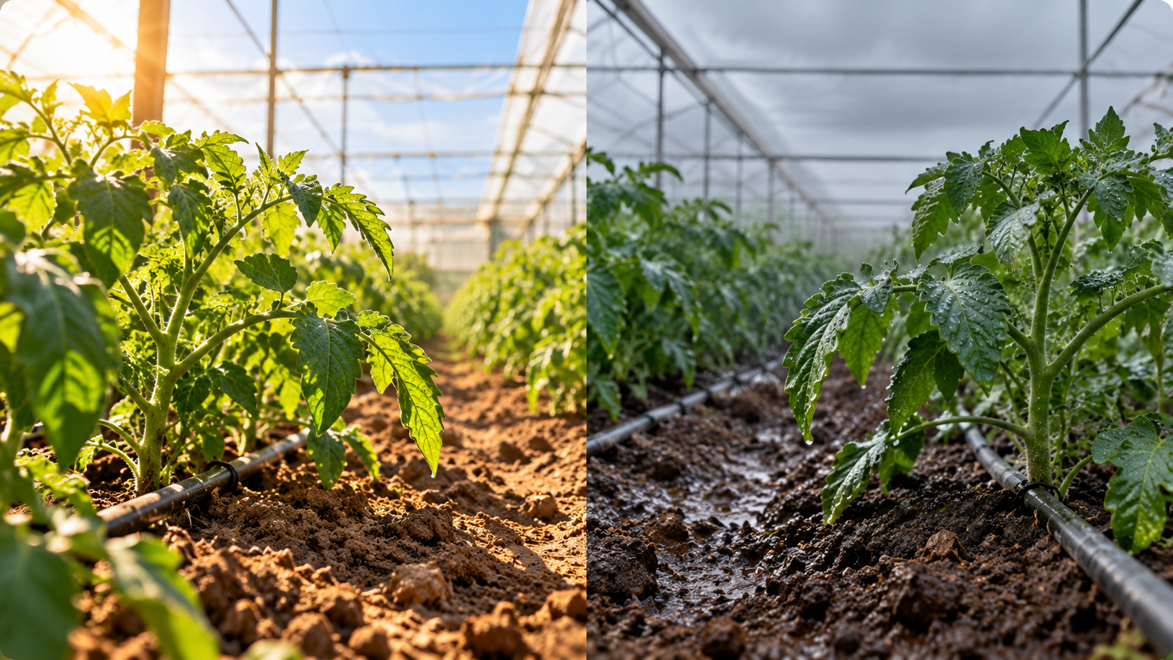 Comparación de la demanda de agua del cultivo bajo distintas condiciones ambientales