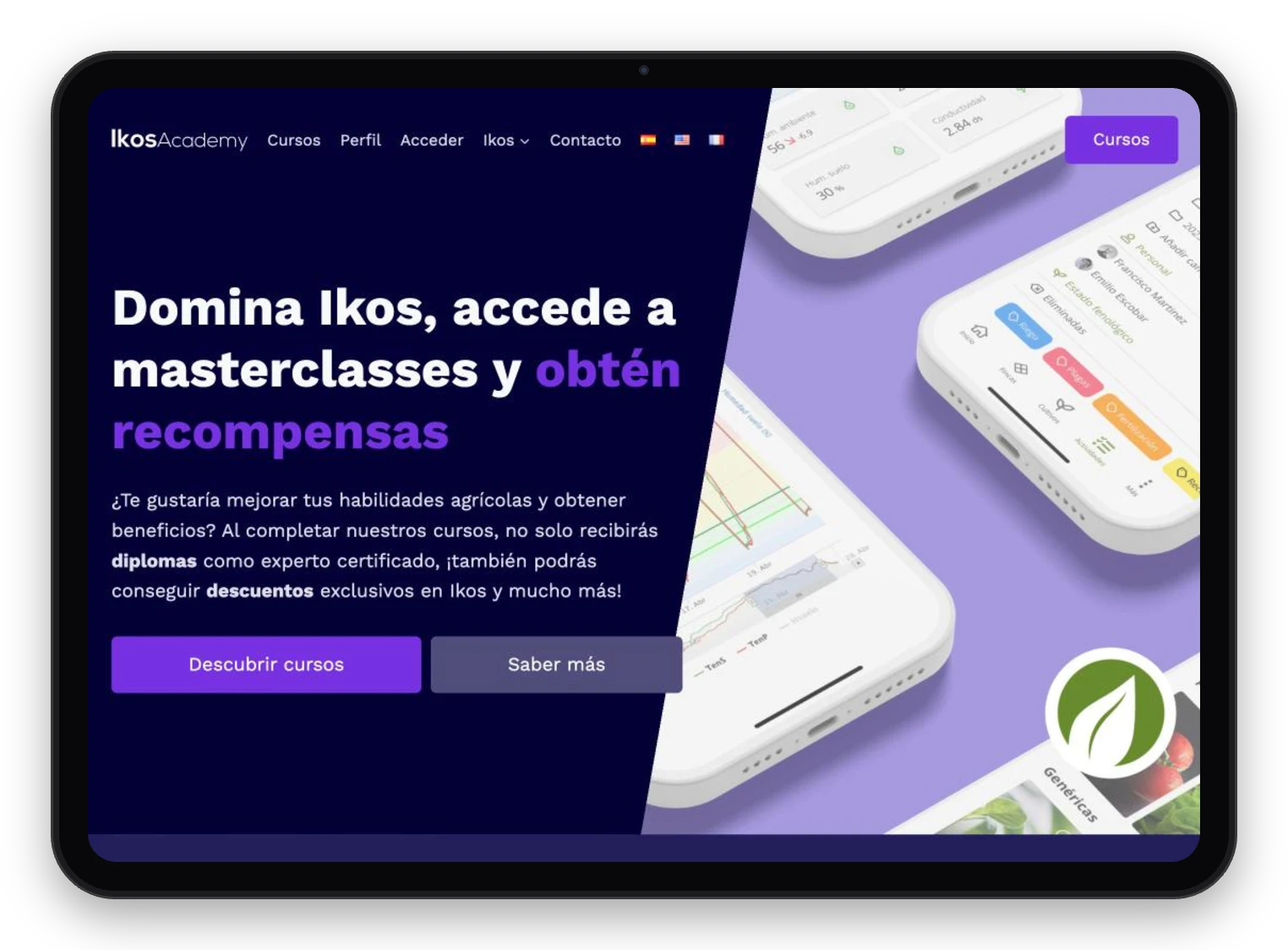 Ikos Academy en un iPad